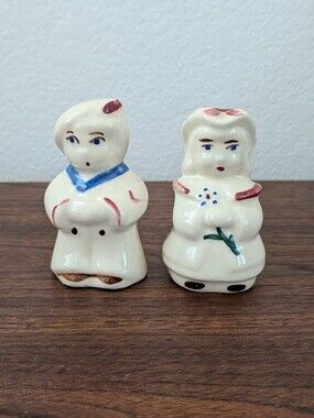 Vintage Shawnee Sailor Boy & Bo Peep Salt and Pepper Shakers Hand Painted